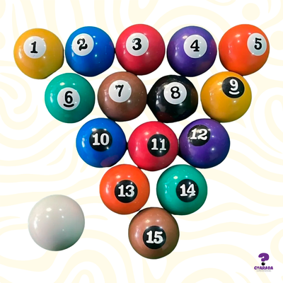 Jogo Bola Bolas Numeradas 50 Mm Bilhar Sinuca + Branca 54 Mm
