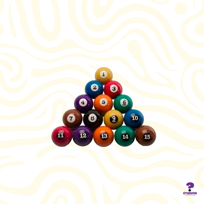 Jogo Bola Bolas Numeradas 50 Mm Bilhar Sinuca + Branca 54 Mm
