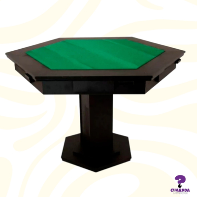 Mesa de Carteado - C/2 Gavetas e 6 Porta Copos