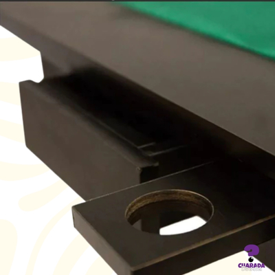 Mesa de Carteado - C/2 Gavetas e 6 Porta Copos