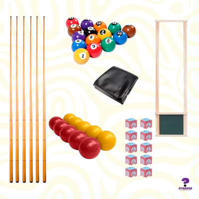 Kit Acessórios Para Sinuca/ Bilhar - Gold