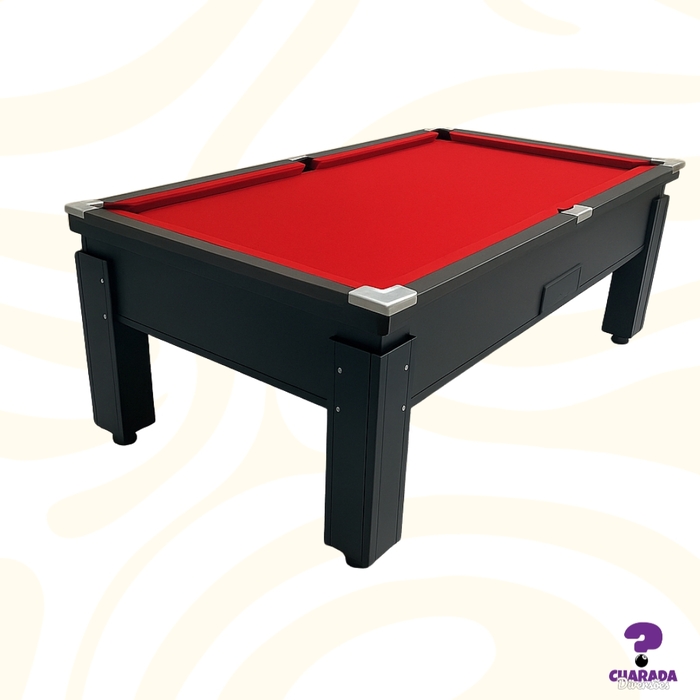 Mesa de Sinuca Campineira - Gaveta Livre - All Black - Home