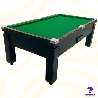 Mesa de Sinuca Campineira - Gaveta Livre - All Black - Home