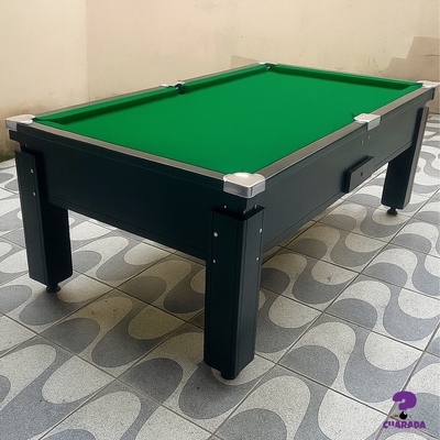 MESA DE SINUCA CAMPINEIRA - GAVETA LIVRE - ALL BLACK - SEMI OFICIAL