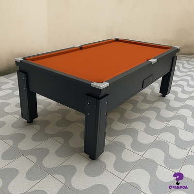 MESA DE SINUCA CAMPINEIRA - GAVETA LIVRE - ALL BLACK - SEMI OFICIAL