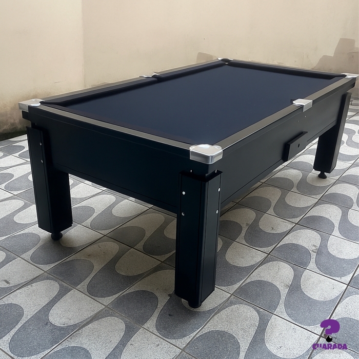 MESA DE SINUCA CAMPINEIRA - GAVETA LIVRE - ALL BLACK - SEMI OFICIAL