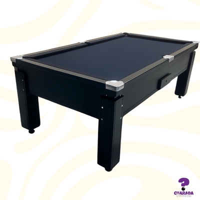 MESA DE SINUCA CAMPINEIRA - GAVETA LIVRE - ALL BLACK - SEMI OFICIAL