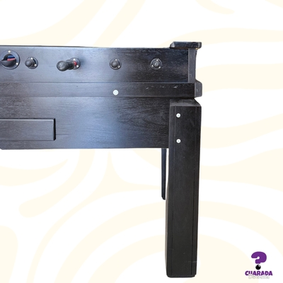 Pebolim/ Totó - ALL BLACK - Gaveta Livre De Madeira Maciça - Ferro Embutido