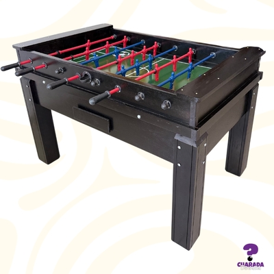 Pebolim/ Totó - ALL BLACK - Gaveta Livre De Madeira Maciça - Ferro Embutido