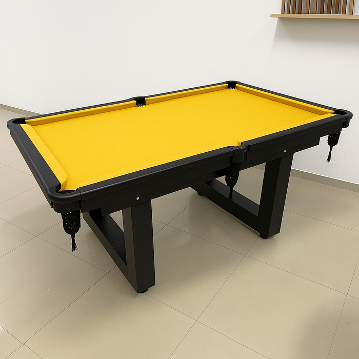 MESA DE SINUCA/ BILHAR - HOME - LUXO ALL BLACK - PÉS EM U