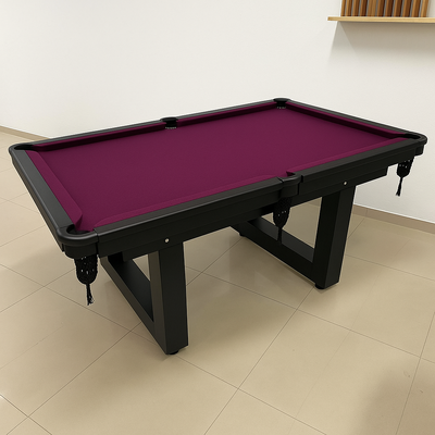 MESA DE SINUCA/ BILHAR - HOME - LUXO ALL BLACK - PÉS EM U