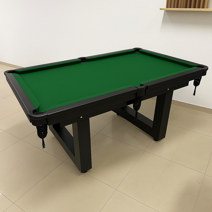 MESA DE SINUCA/ BILHAR - HOME - LUXO ALL BLACK - PÉS EM U