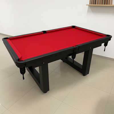 MESA DE SINUCA/ BILHAR - HOME - LUXO ALL BLACK - PÉS EM U