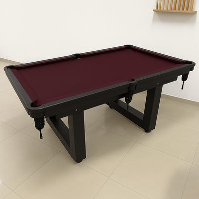 MESA DE SINUCA/ BILHAR - HOME - LUXO ALL BLACK - PÉS EM U