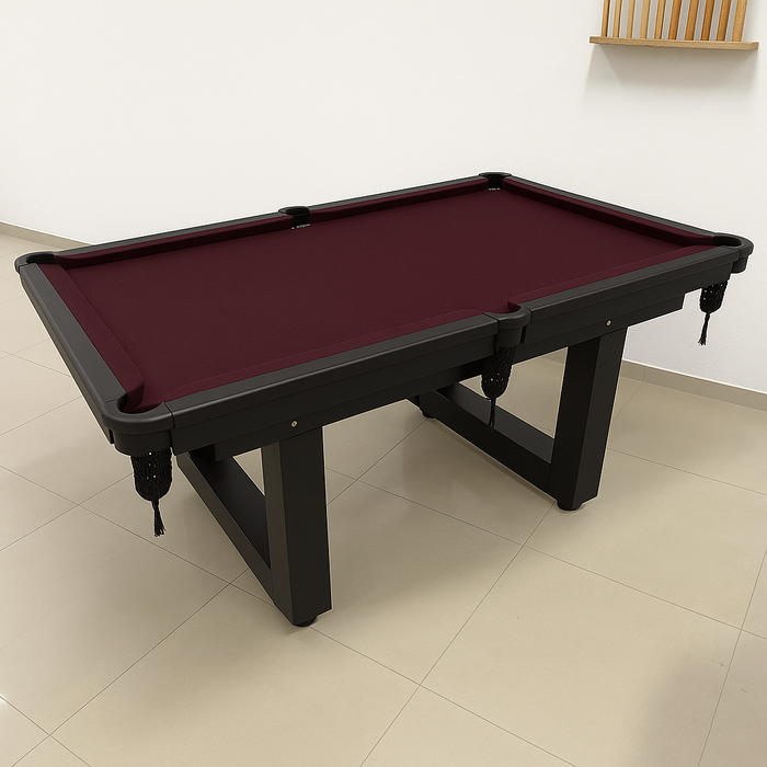 Mesa de Sinuca/ Bilhar - Semi Oficial - LUXO ALL BLACK - Pés em U