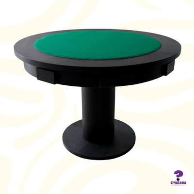Mesa de Carteado/ Jogos Redonda - All Black